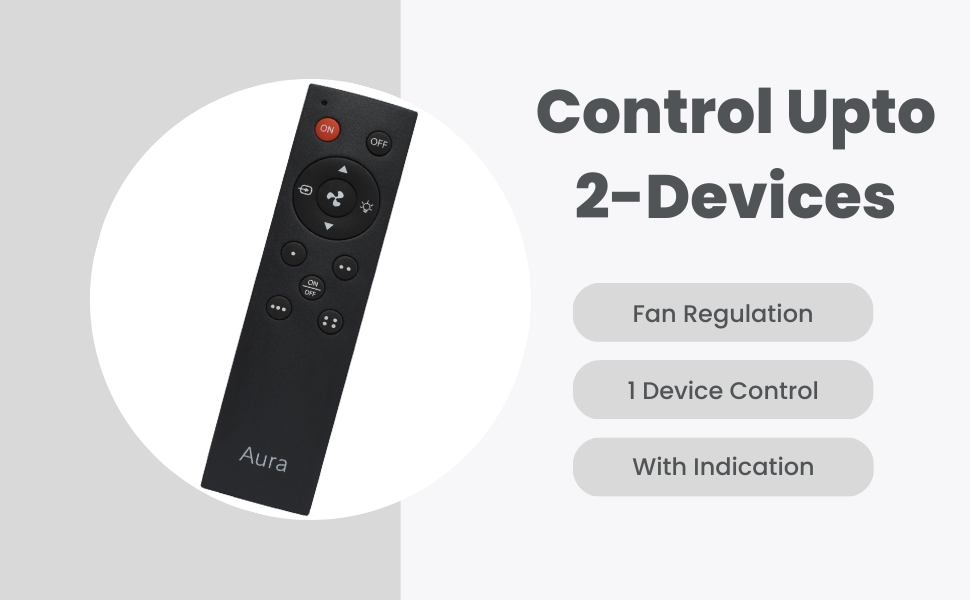 DeWire Home Automation Remote Controlled Switches (Remote Fan Regulator & 1 Light Switch)