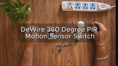 DeWire 360 Degree Automatic Room Light Sensor Fits in Modular Fitting Roma, Veto, Rider PIR Motion (Pack of 1)